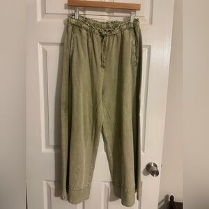 Three Bird Nest Sage Green Wide Leg Pant